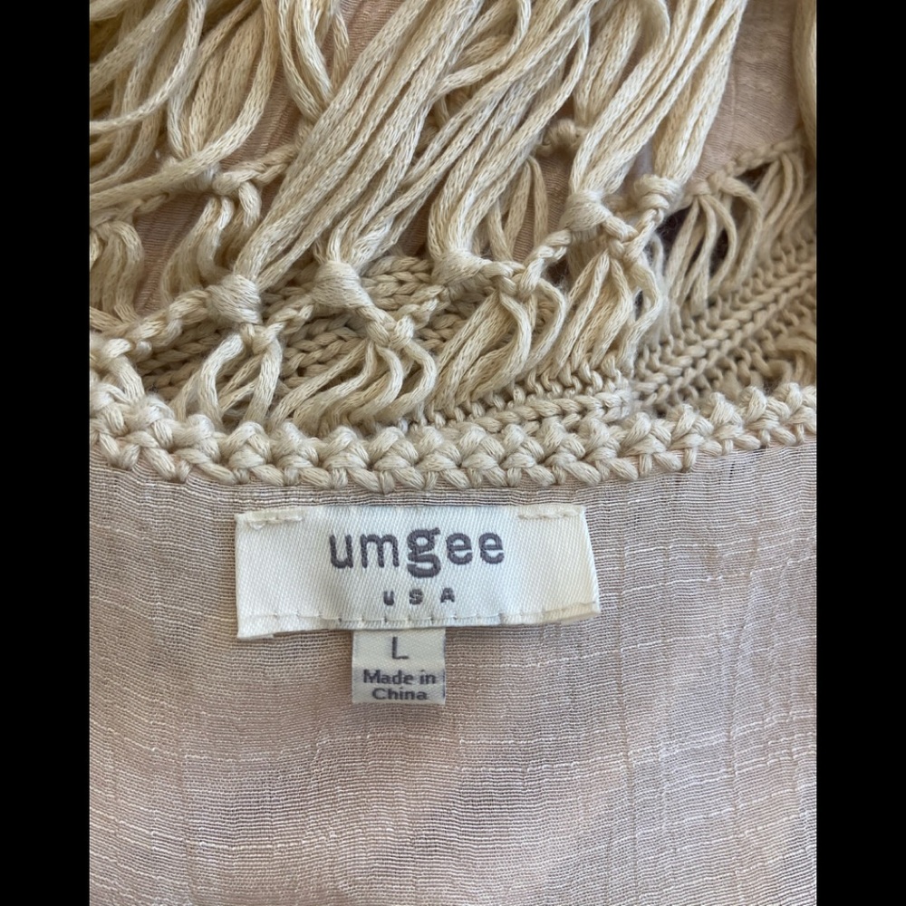 Umgee Crochet Fringe Kimono Duster Gem